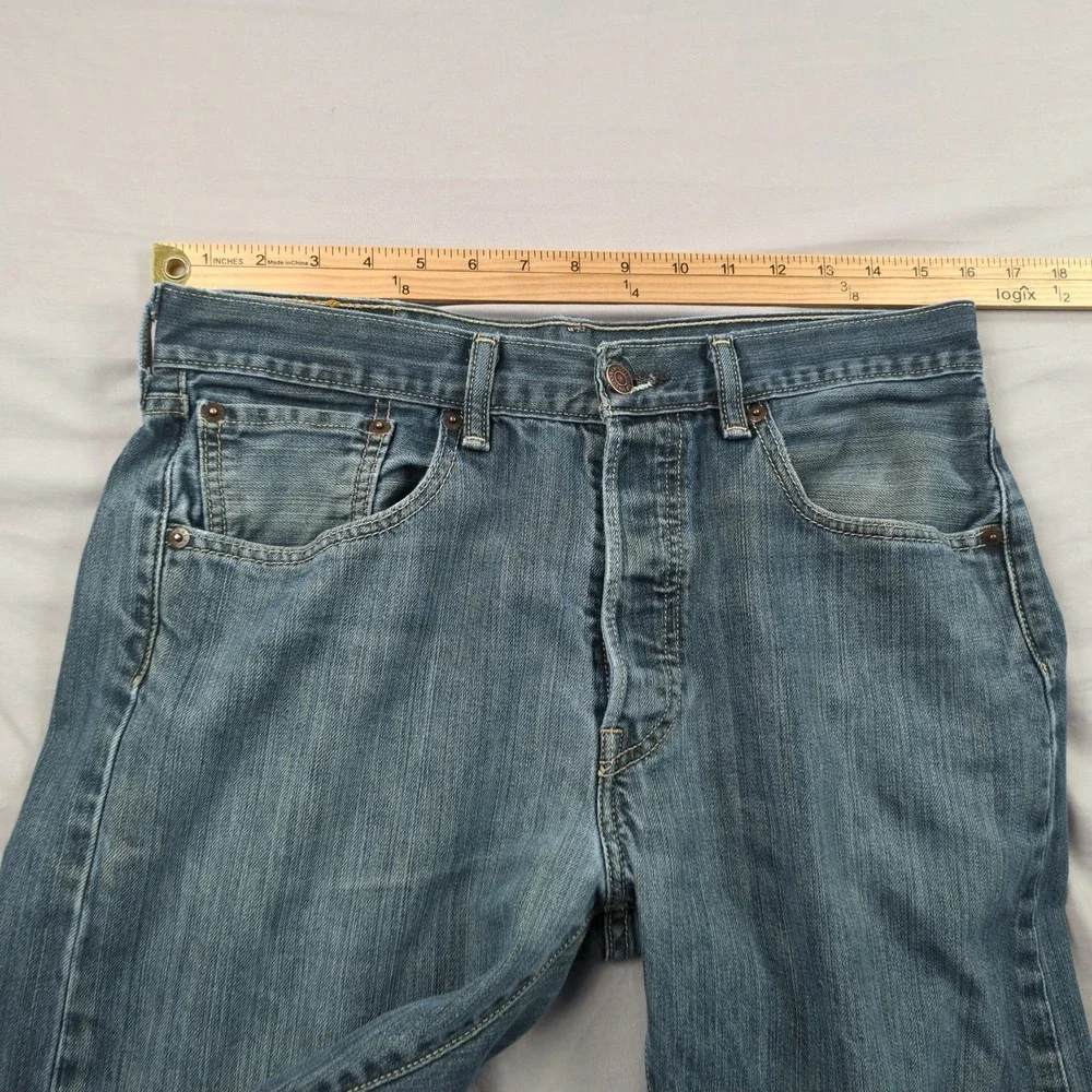 Levis 501 Jeans Mens 32x30 Blue Button Fly Classic American‎ Western Faded
